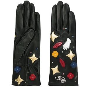 NWOT AGNELLE Patch Leather Gloves